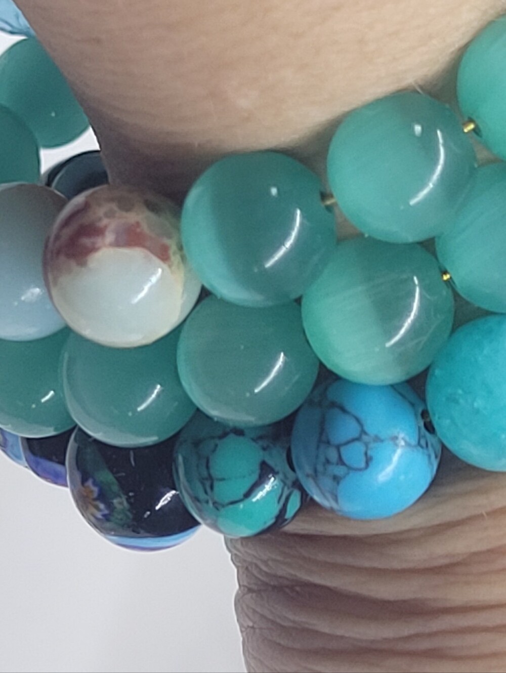 Blue Water Inspired handcrafted Braclet And Earring Set Summer Jewerly - Picture 8 of 8